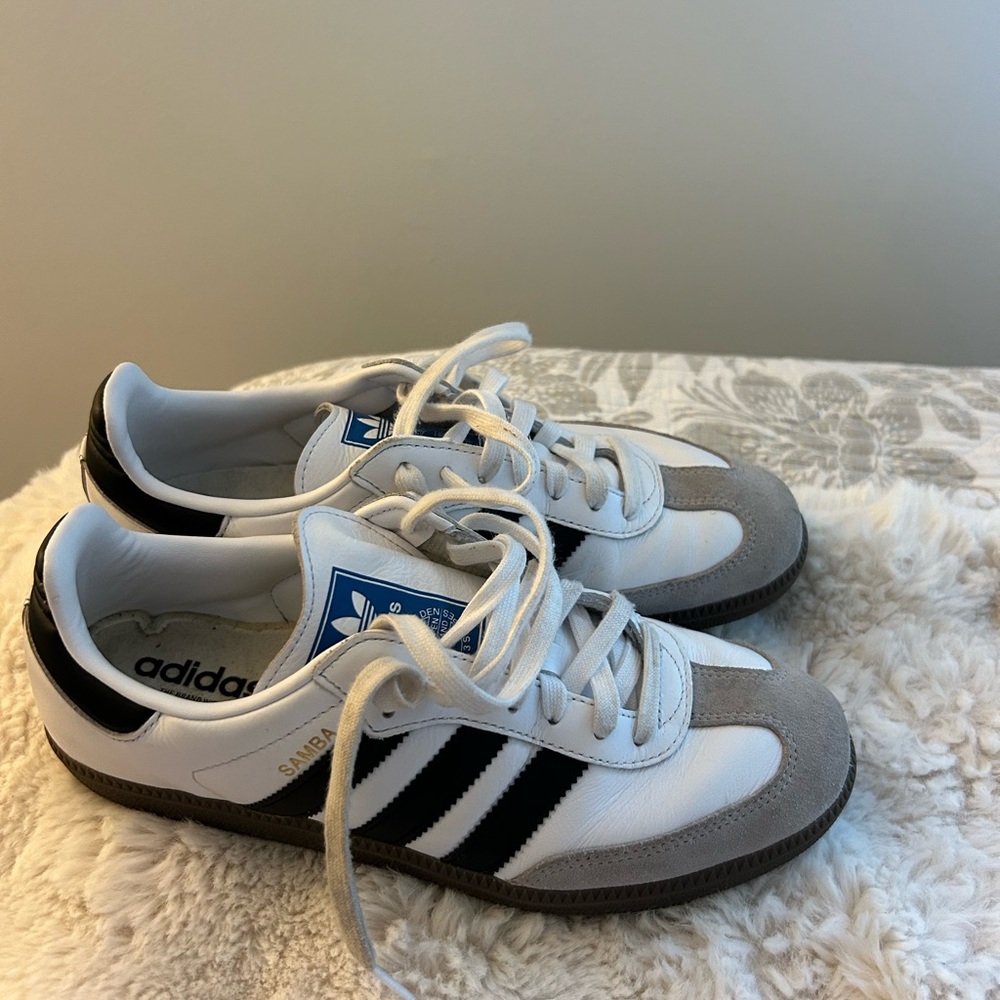 Adidas Samba White and Black Trainers